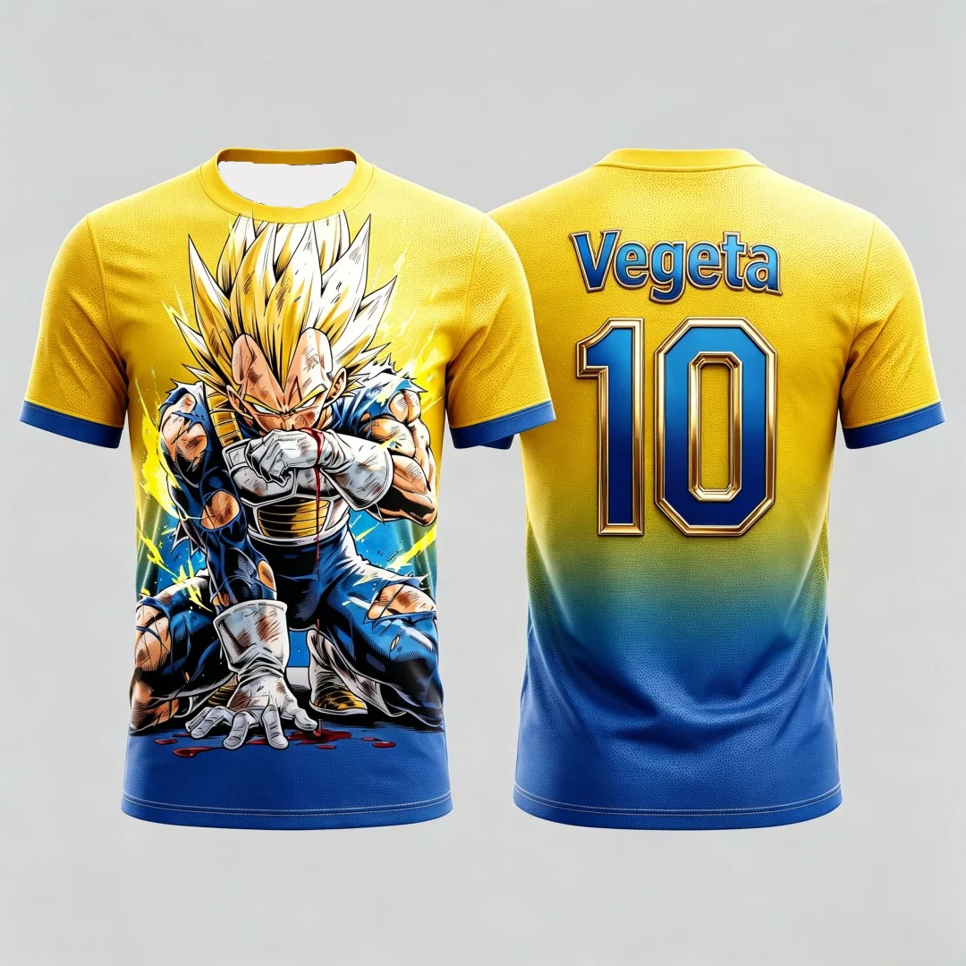 Dragon Ball Vegeta Super Saiyan 3D-Druck Familien-T-Shirt mit passendem Design, Vegeta 10, kurzärmelig, Anime, Streetwear-T-Shirt für Eltern und Kinder – Detail 7