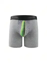 1 piece of men's quick drying breathable underwear, printed cucumber pattern, men's long underwear