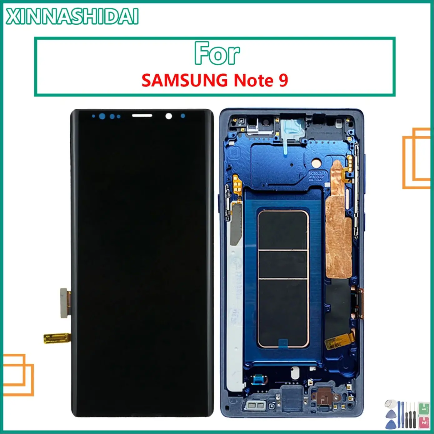 SUPER OLED 6.4\'\' LCD with frame for SAMSUNG GALAXY Note 9 N960D N960F Display Touch Screen Digitizer Assembly+Free Tools