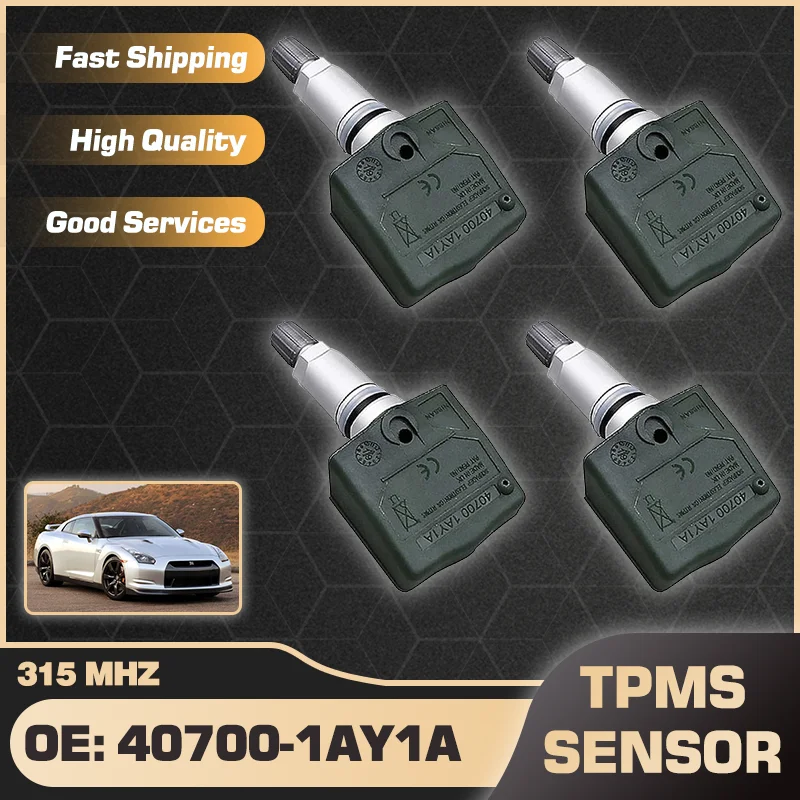 1/4PCS Car TPMS Tire Pressure Monitor Sensor System 40700-1AY1A 315 MHz For Nissan GT-R 2009 2010 2011 TPMS Sensor