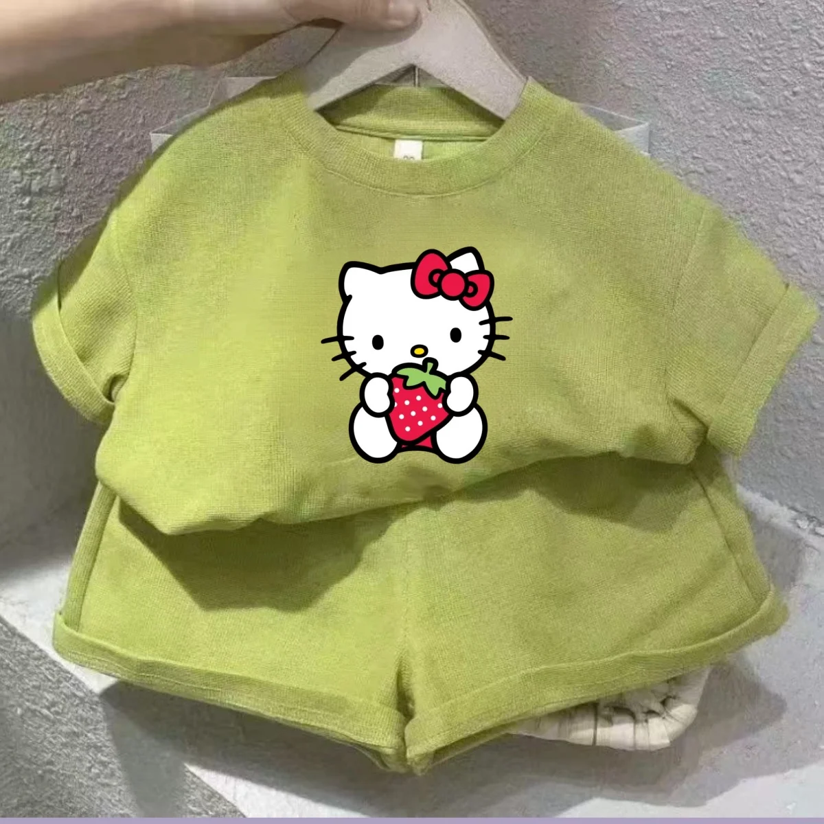 Summer Baby Clothes Set Kid Girls Cartoon Printed Short Sleeve T-Shirts Top And Shorts Bottom 2 Pieces Suit Children Tracksuits