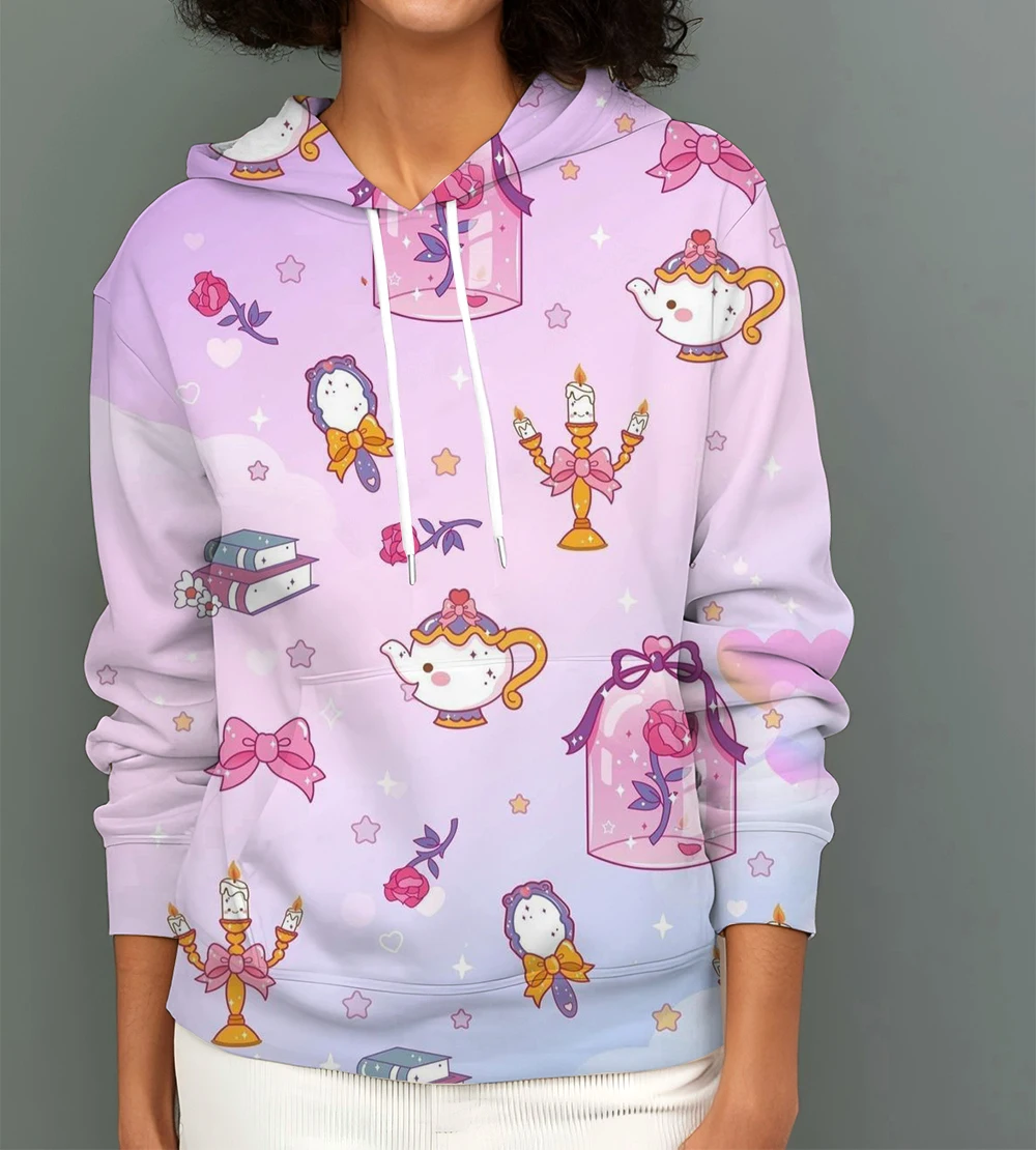 

Disney Snow White Cartoon Anime Fun Printed Women's Pullovers Spring and Autumn Casual Loose Hoodies Casual Sweatshirts Clothes