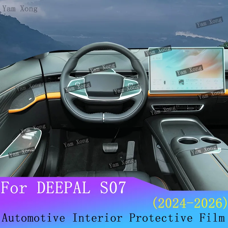 

For DEEPAL S07 2024 25 2026 interior Film suit Navigation screen Protection Sticker Gear Panel TPU Transparent Anti-scratch Film