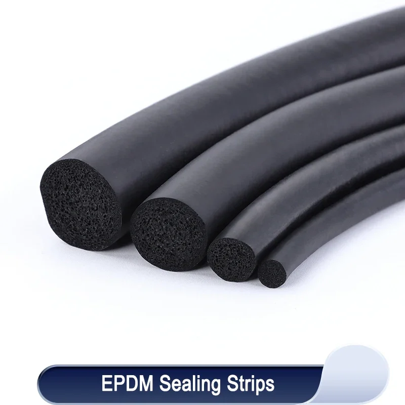 1~5m EPDM Sealling Strip 2/3/4/5/6/7/8/9/10/12/14/16/18/20mm Sound Proofing Dustproof Foamed Rubber O Type Round  Seal Strips