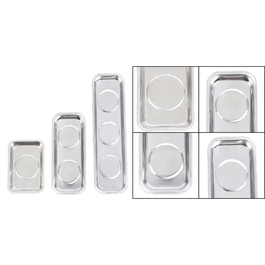Mechanic Tool Tray Magnetic Parts Tray For Car Fixing Strong Magnet Base Smooth Rolled Edges Easy Clean Design