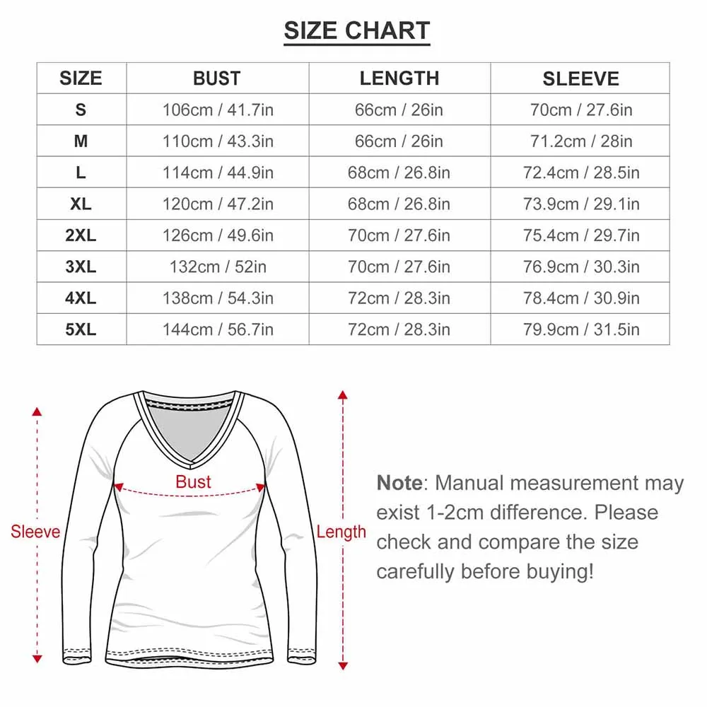 Your Image Customized T Shirt Custom Made Design Cute Long Sleeve T Shirts Women V Neck Casual Tshirt Oversize Printed Tops