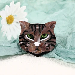 Handmade Acrylic Brooches For Women Lovely Cat Acetate Fiber Animal Brooch Safety Pins Female Brooches Accessory Wholesale