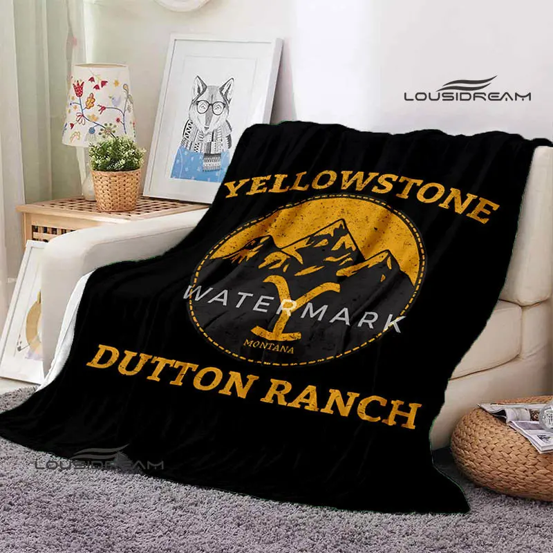 Movie Yellowstone Logo printed blanket picnic blanket thin blanket Flange blanket Home Travel Born Birthday Gift