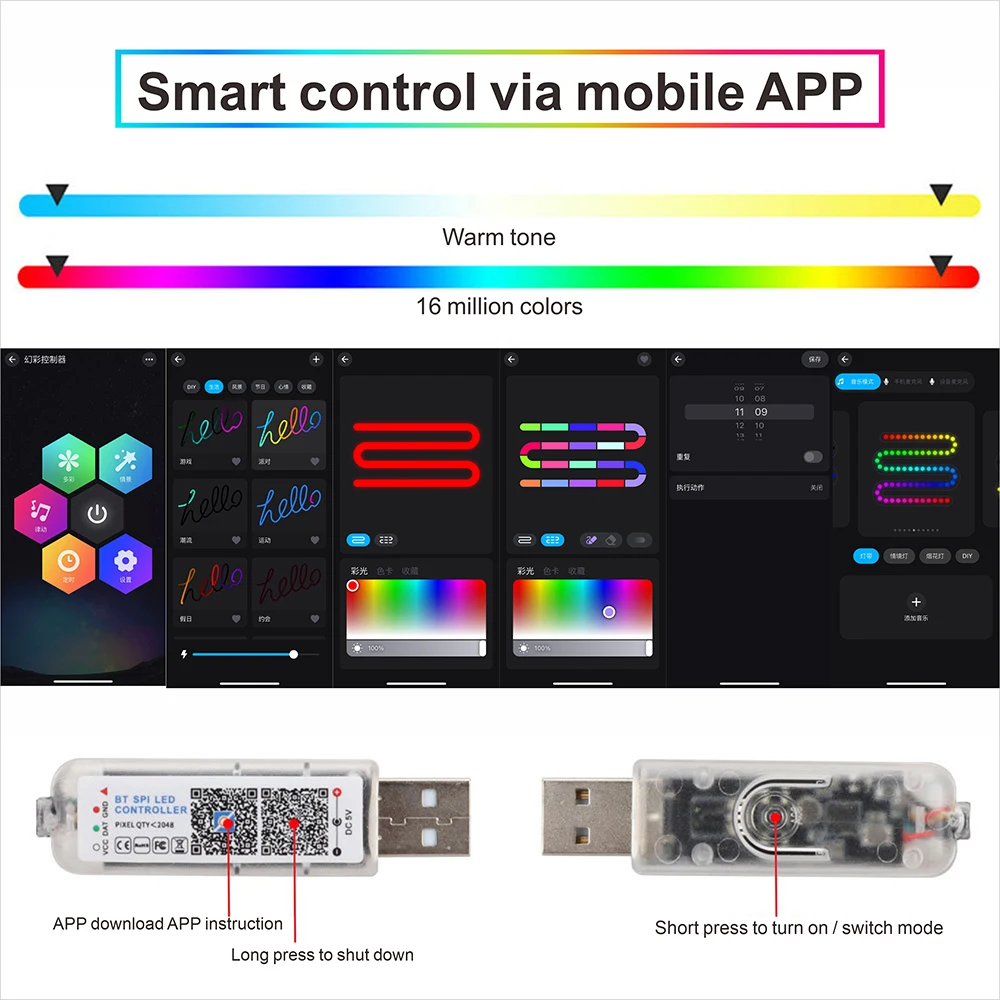 USB 5V APP Control Car Ambient Lights for Tesla Model For 110/140CM Car LED Acrylic Light Strip RGB Symphony Atmosphere LED 2812