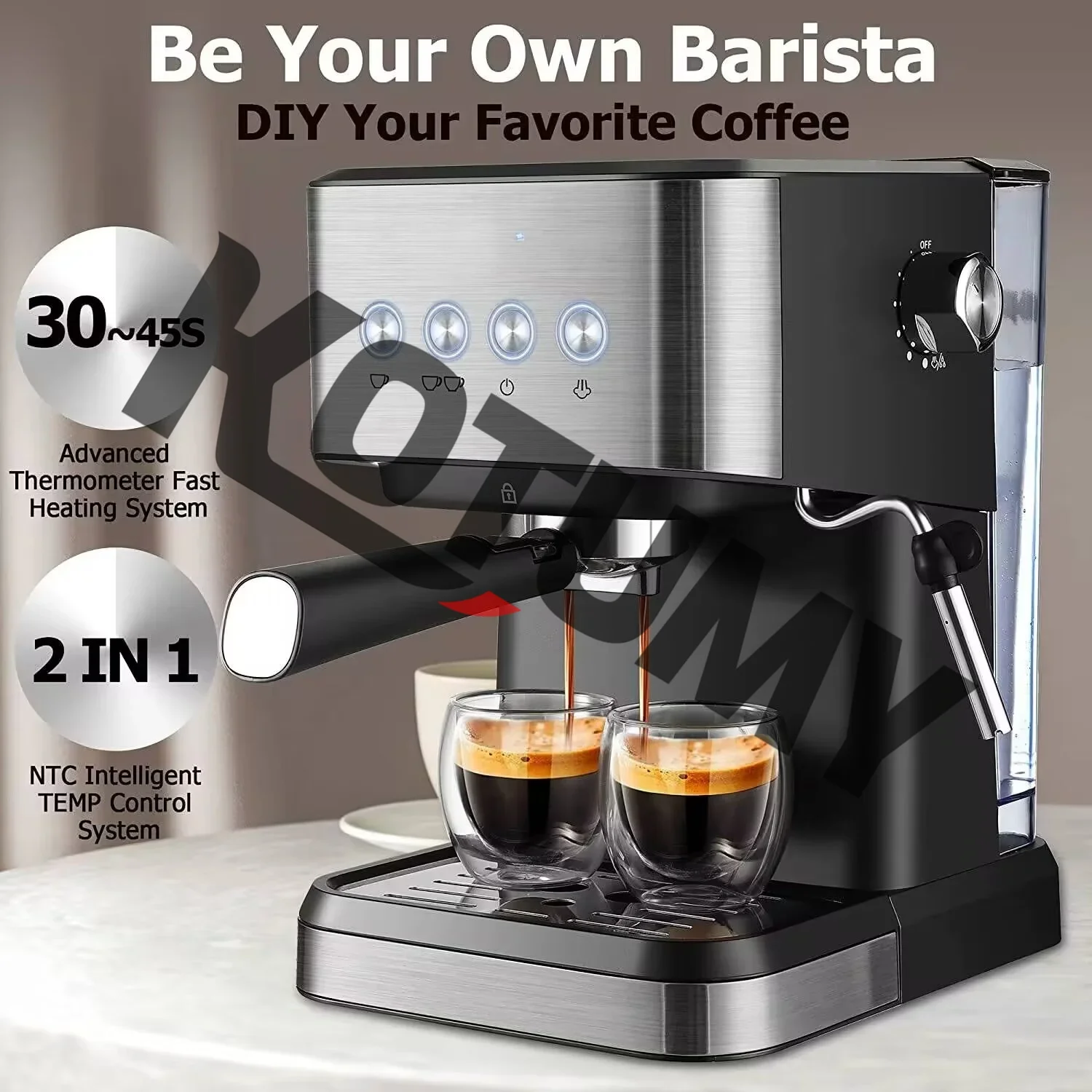 Fully Automatic Italian Espresso Machine Small Household Milk Frother Semi-Automatic Industrial Equipment