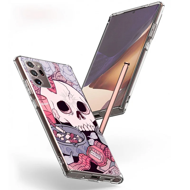 Pink Cat Skull Sorceress Witch Phone Case For Samsung Galaxy S24 Ultra S23 S22 S21 Plus S20 FE S10E S10 S9 S8 + Personalized Pri