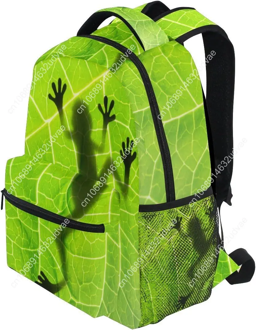 Rainforests Green Tree Frog Backpacks Bookbag Shoulder School Computer Hiking Gym Travel Casual Travel Daypack
