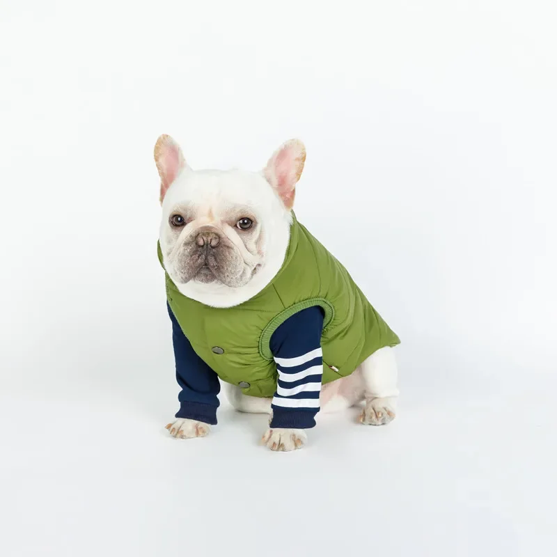 Korean style Dog Clothes Autumn and Winter Thickened Medium Small Dog Teddy Keiba Bullfighting Winter Warm Vest Cotton Vest