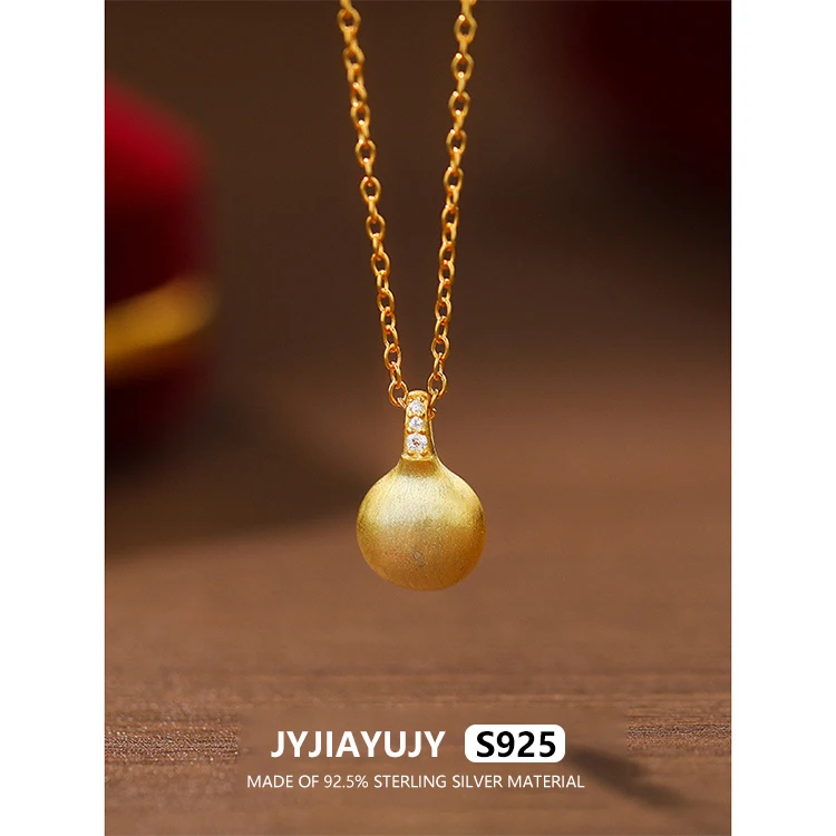 

JYJIAYUJY 100% Whole Original Sterling Silver S925 45CM Necklace Chain Gold Round Design Mini Zircon Fashion Jewelry Gift JYN78