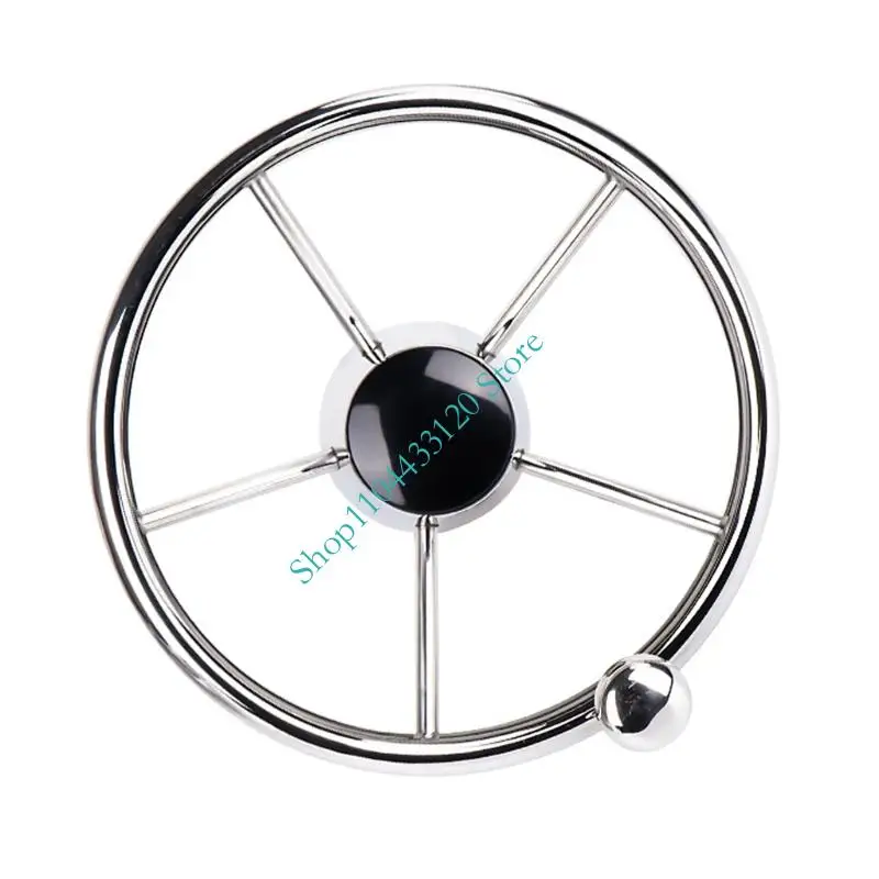 Polished Stainless Steel Boat Steering Wheel 13.5 Inch Suitable For Yachts Vessels Marine Helms Offering Aesthetic Appeal