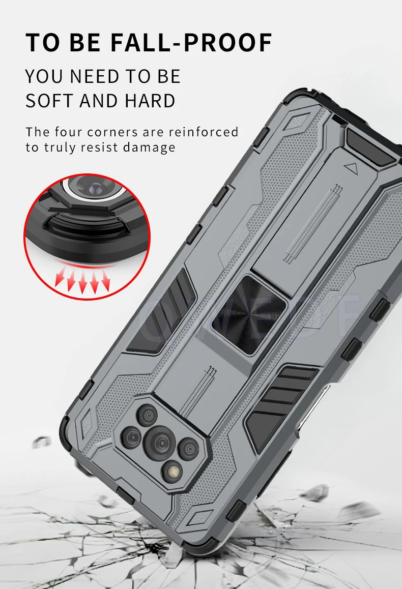 Per Xiaomi Poco X3 Pro Case Car Magnetic Holder Armor Phone Case per Poko Poxo Pocco Little X 3 NFC X3Pro Camera Protect Cover