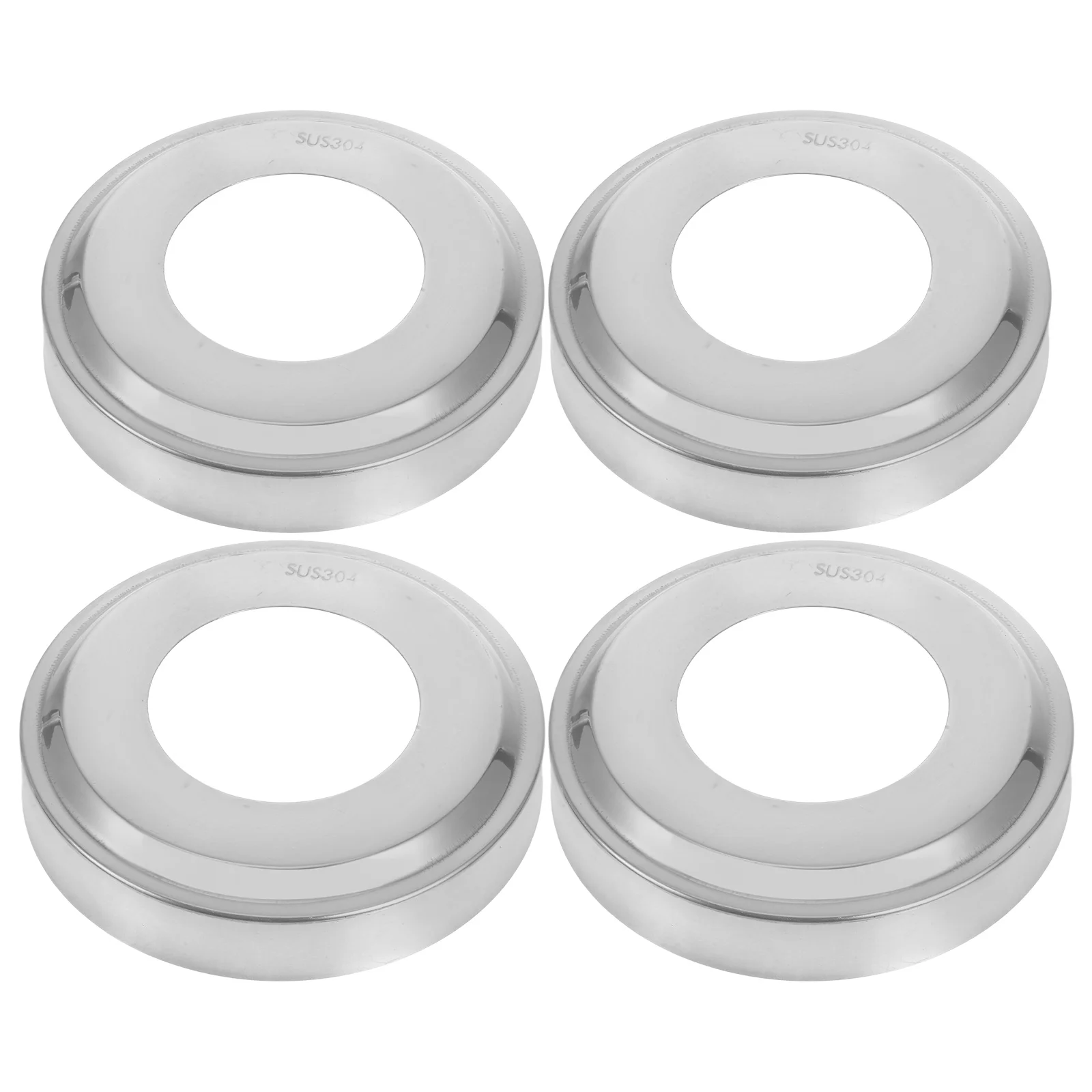 

4pcs Stainless Steel Decorative Covers 1.9 Inch Pool Ladder Replacement Handrail for Inground Pool Guardrail Base Plate Silver