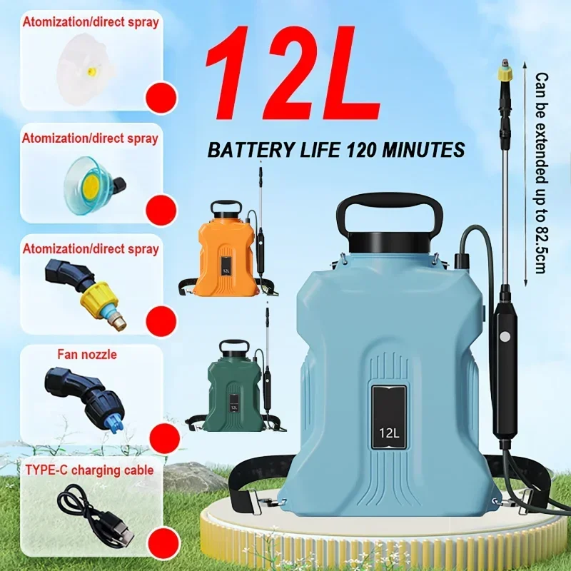 

12L Electric Sprayer Garden Automatic Atomization USB Rechargeable Plant Sprayer Bottle Sprinkler Watering Can Garden Irrigation