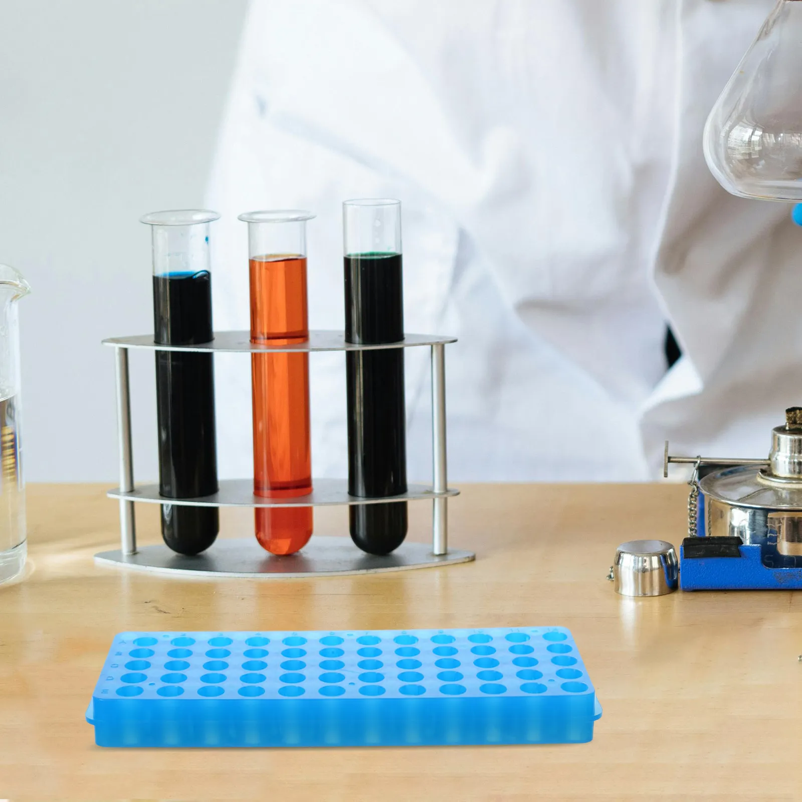 2Pcs Test Tube Holder Plastic Vial Shot Glass Rack Reusable Centrifuge Tube Stand Organizer Testing Tubes Holder,
