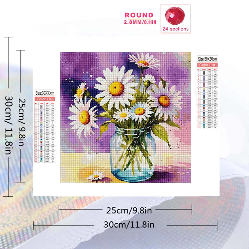 Evershine Diamond Embroidery F - Embroidery Daisy Flower 评论和价格