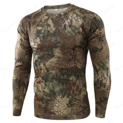 Men's Long Sleeve T-shirt 3d Camouflage Print Graphic T Shirts Men Women Fashion Fitness Tops Tees Outdoor Top Camo Clothing