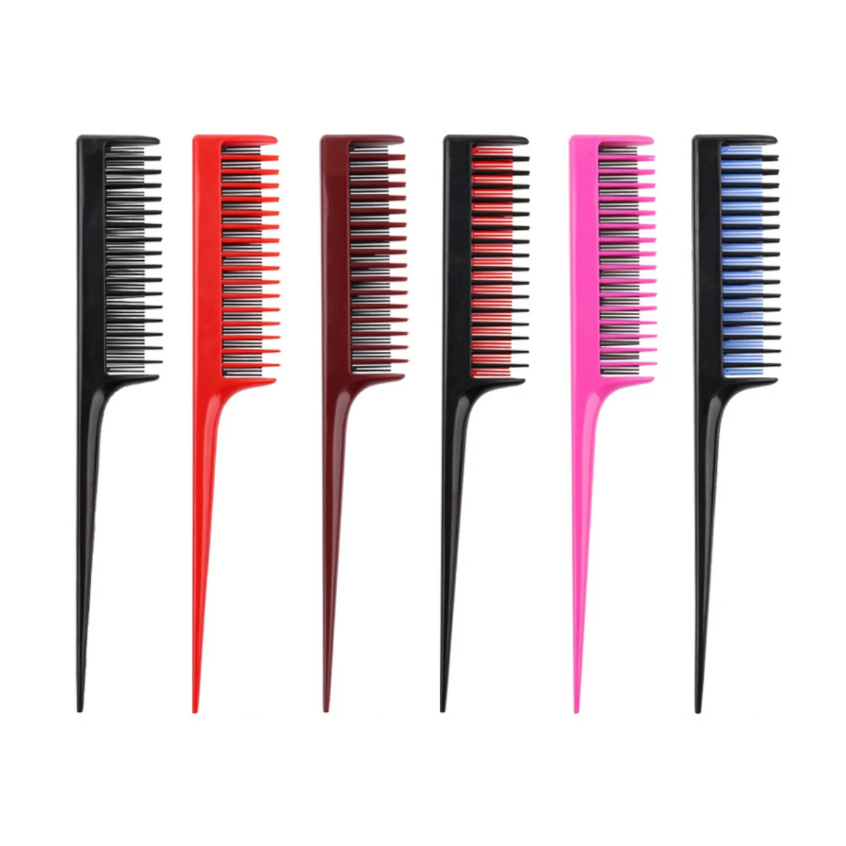 

1Pc 2-Row Teeth Teasing Comb Detangling Brushes Tail Comb Back Coming Hairdressing Comb Hairbrush Styling Tools