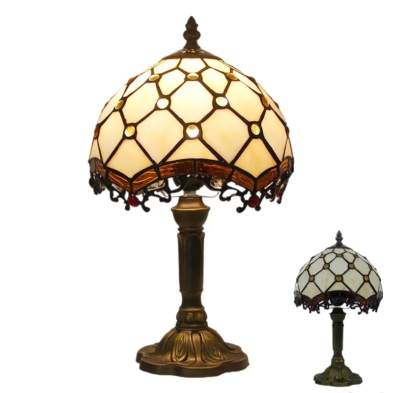 

Stained Glass Desk Lamp Luxury Stained Glass Lampshade Tiffany Table Lamp Bedside Lamp Lámpara De Escritorio