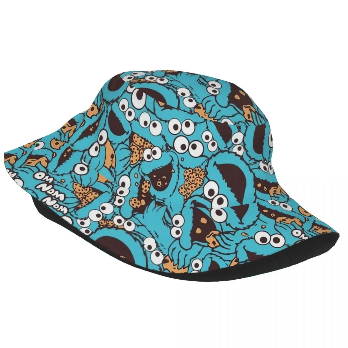 Women Men Bucket Hats Cookies Anime Monsters Summer Travel Headwear Foldable Camping Fishing Caps SesameStreet Panamka Gift