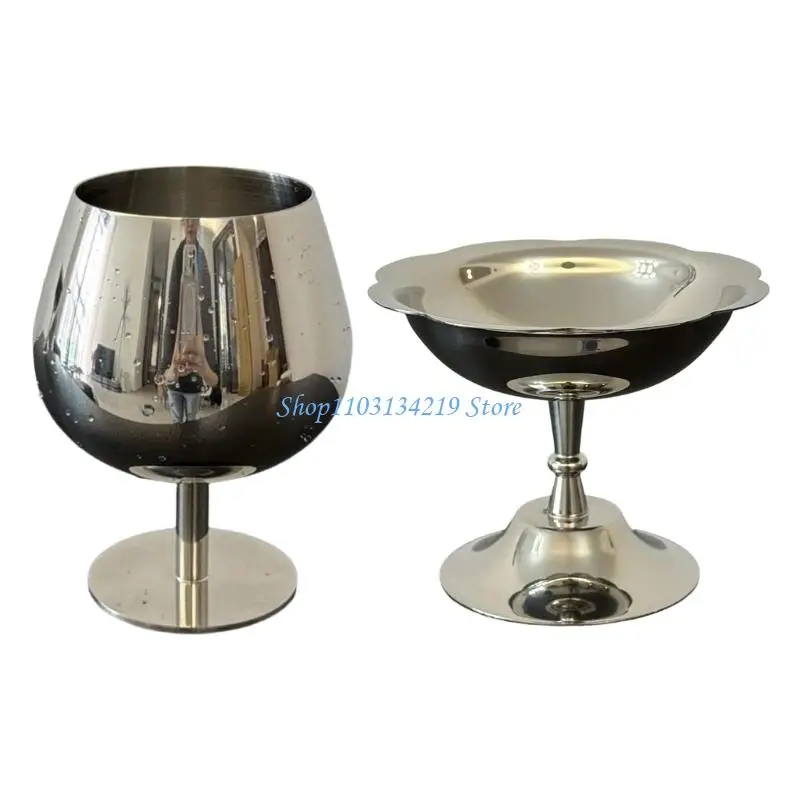 

N5KC Footed Puddings Cup Stainless Steel Ice Cream Bowl For Kitchen and Party Use