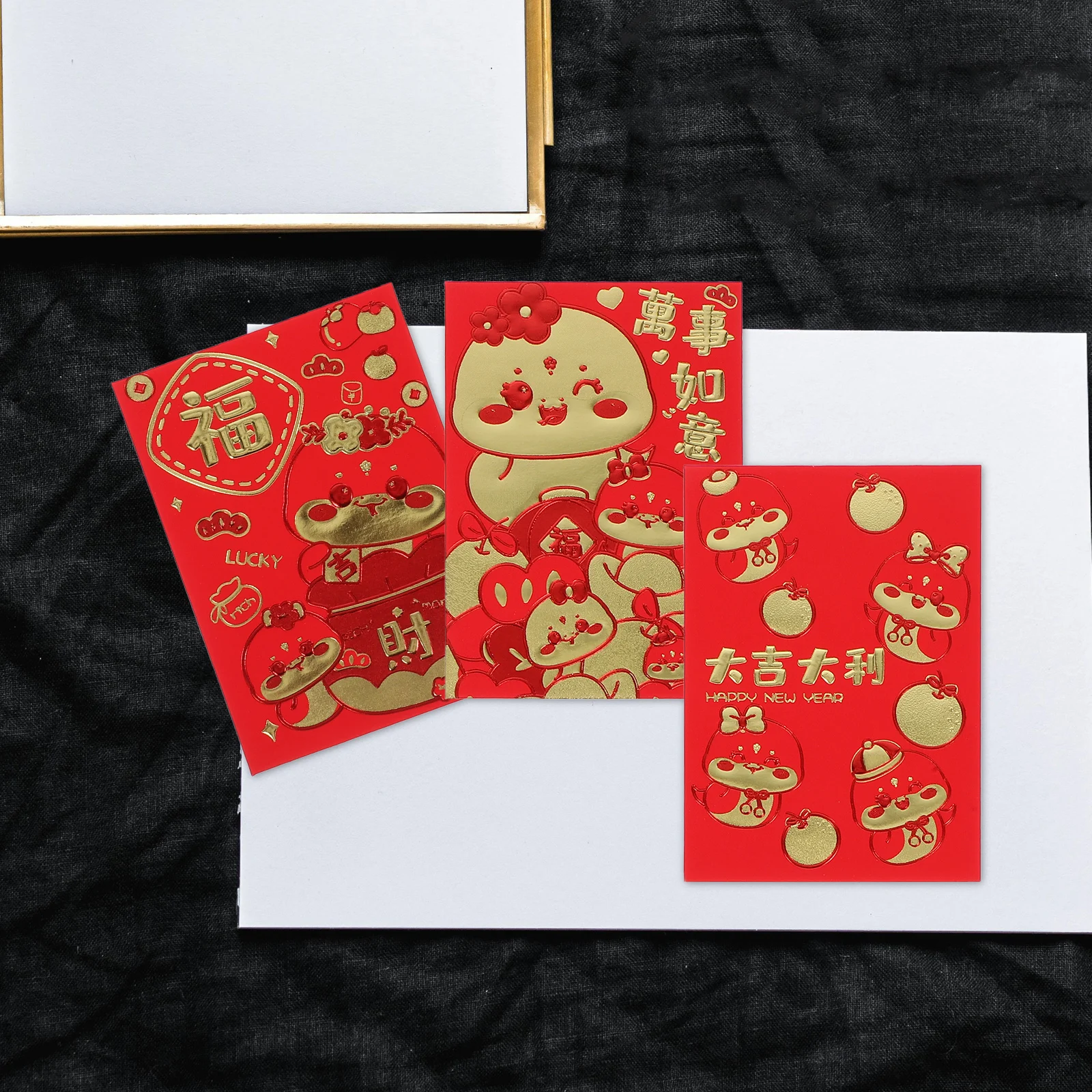 

60pcs Year of the Snake Red Envelope Lucky Money Bag Medium Chinese Baby Lunar Wedding Birthday Party 2025 Cartoon