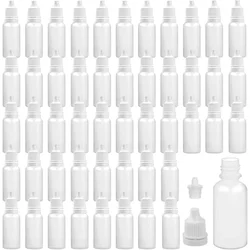 50pcs 3-100ml Empty Plastic Dropper Bottle Squeezable Liquid Dropper Container with Screw Cap for Eye Ear Drops Oils Saline