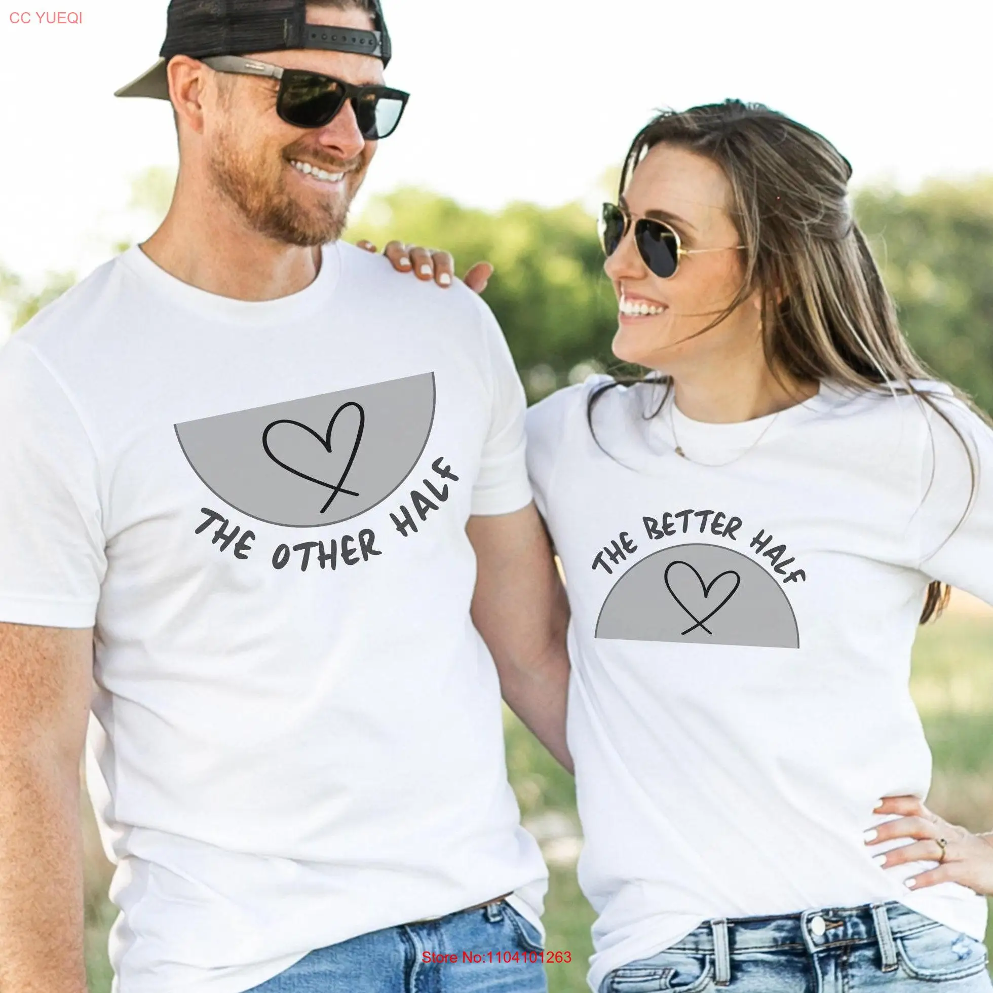 The Better Half Matching Couple T Shirt Funny Husband Wife Married Life ed Humorous for Spouse Matched