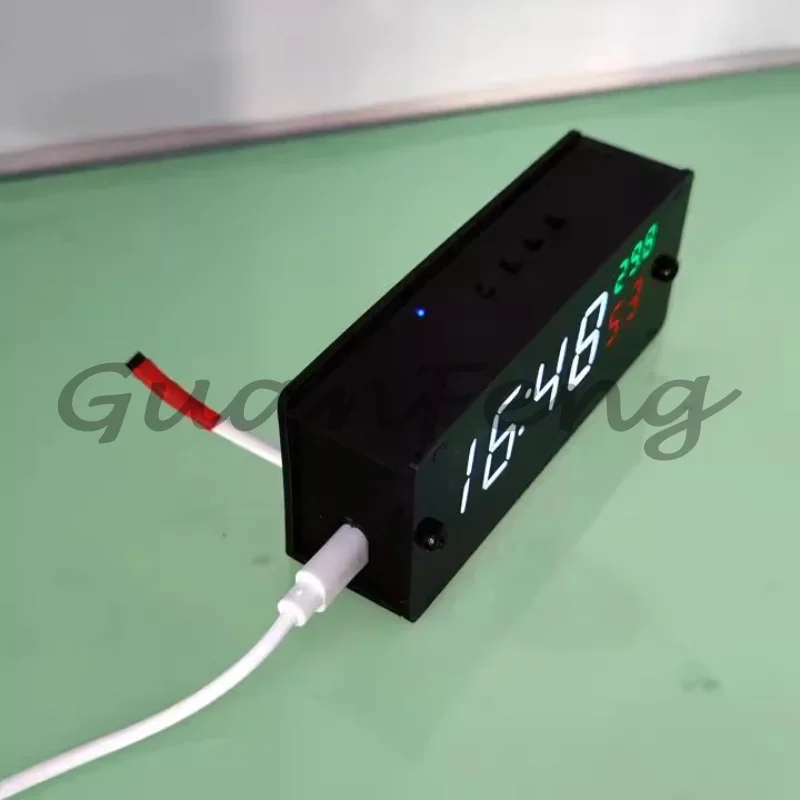 خدمة وقت NTP، مزامنة الوقت التلقائي، وحدة ساعة LED أنبوبية رقمية مقاس 0.8 بوصة، يعتم ذكي