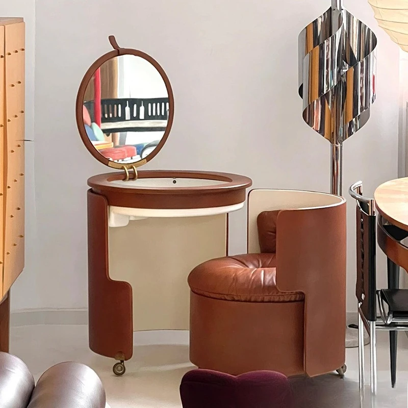 Italian removable dresser light luxury high-end home designer integrated small storage with mirror makeup table and chairs
