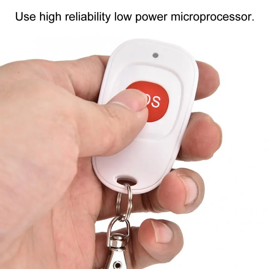 Wireless 433MHz SOS Emergency Button Alarm Portbale Mini Emergency Panic Wireless SOS Emergency Button Alarm White
