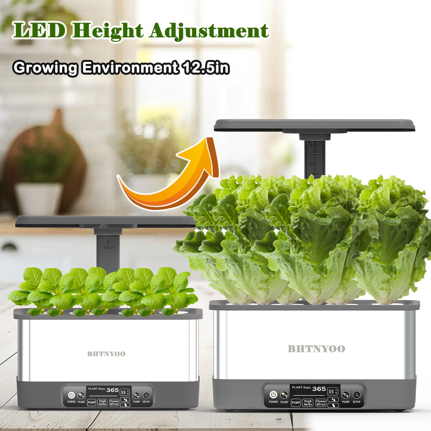 Hydroponics Growing System Kit with Wifi Ultimate 8-Pod Indoor Soilless Garden LED Display