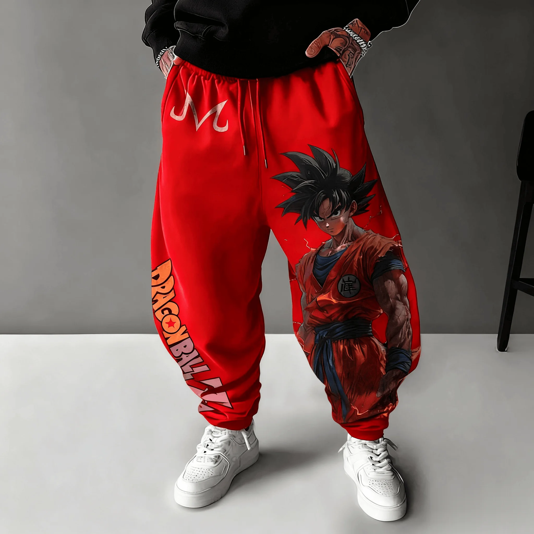 

Dragon Ball Harajuku Large Sweetpants 2025 Men's Autumn/Winter New Goku Anime Printed Y2K Trendy Loose Casual Tapped Pants