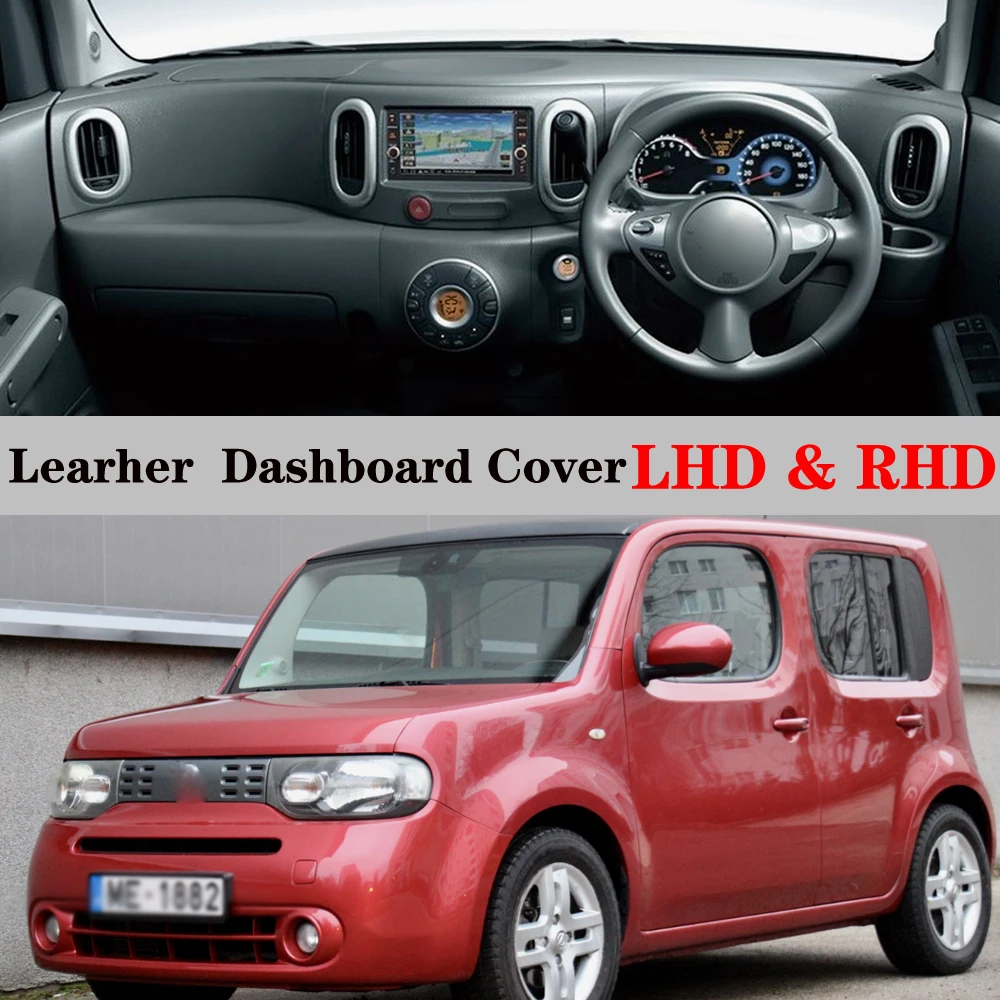 Dashboard Dash Mat Cover Leather Pad Sunshade Anti-UV Car Accessories For Nissan Cube Z12 15G Nv 2500 RV 2008 2009 2010 - 2021