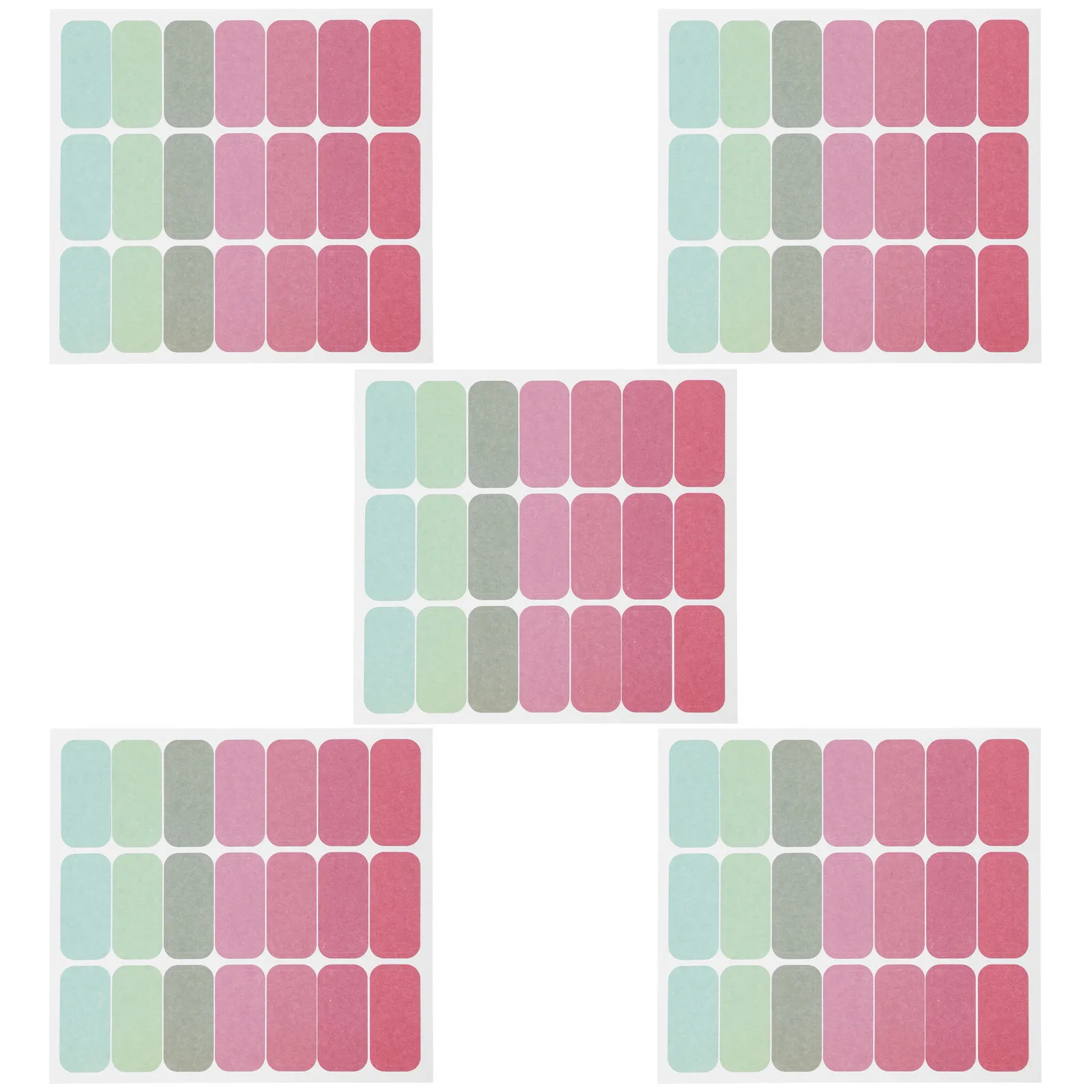 

5 листов пустых цветных самоклеящихся этикеток для бутылок с эфирными маслами, банок, контейнеров для продуктов, принадлежностей для рукоделия, организации упаковки