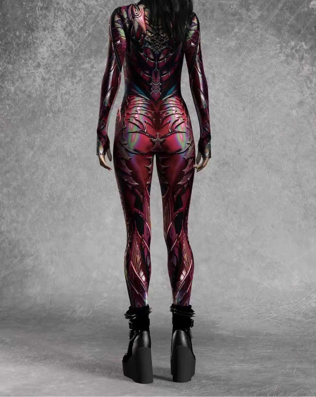 3D-Druck Cyberpunk Damen Strumpfhose Jumpsuit Halloween Feiertagsparty Cosplay Kostüm Elastische Bodysuits Rompers Damen Zentai – Detail 19
