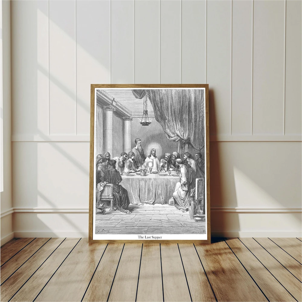 Gustave Dore Works Book of John Illustrations Poster Bible Prints Canvas Painting Wall Art Pictures Home Room Christian Decor