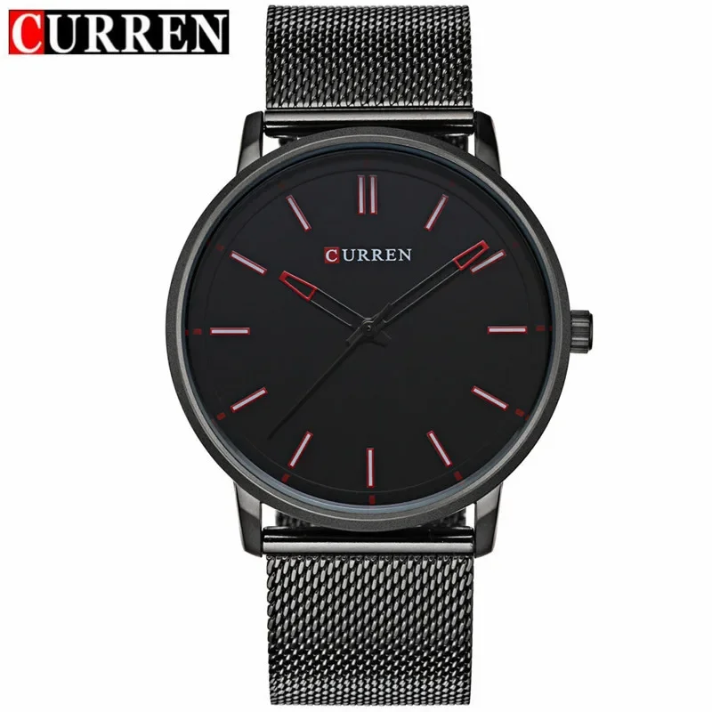 2024 Top Luxury brand CURREN 8233 Watches Men Stainless Steel Mesh strap Quartz-watch Ultra Thin Dial Clock relogio masculino