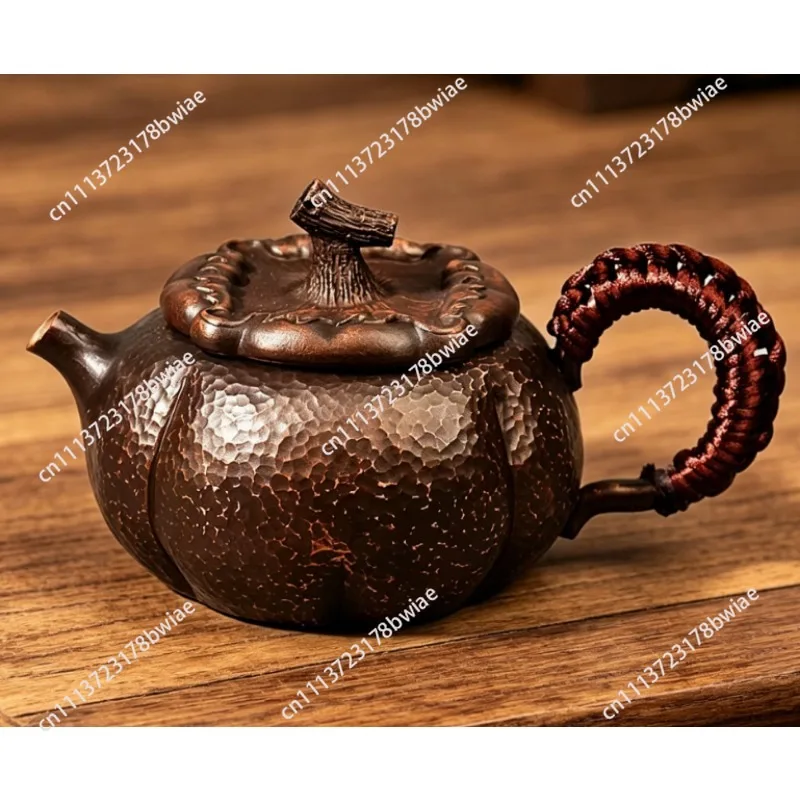 Thickened Leaf Biloba Shape Copper Tea Brewer Pot Durable Essential Tea Infuser Unique Design Teapot For Daily Household Tea