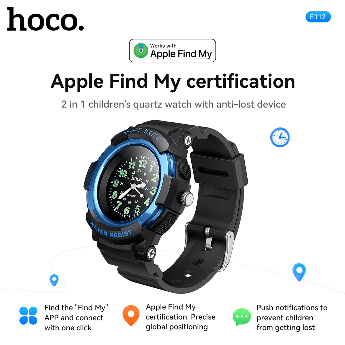 Wearing Kids Childrens Anti Lost Device Smart GPS Watch Trackers Work On Apple Find My Network Locator Childs Finder Gifts