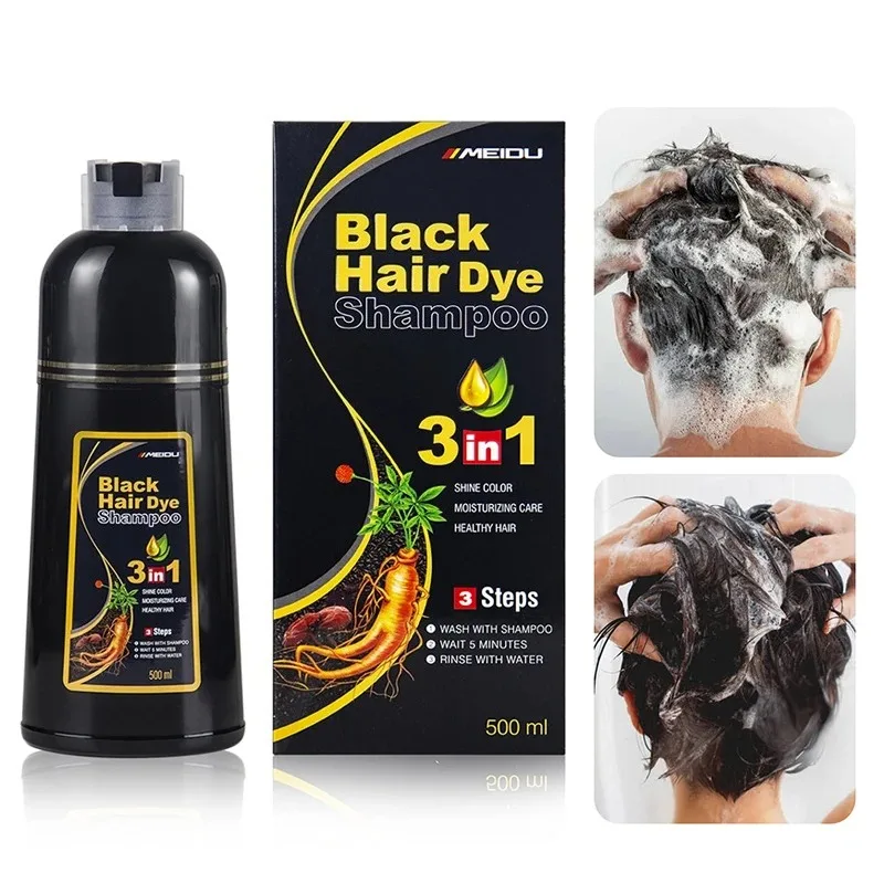 30 ml/500 ml 3-in-1 schnelles Haarfärbe-Shampoo, natürliches schwarzes Kräuter-Haarfärbemittel, spendet Feuchtigkeit, milde Haarfärbe-Conditioner, Haarpflegeprodukte – Detail 2