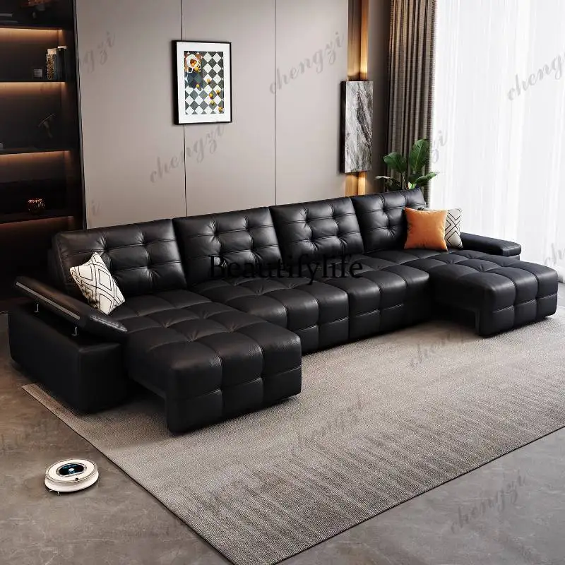 

European Armrest Electric Sofas Foldable Classic Quality Black Living Room Sofas Massage Modern Canape Lit Furniture For Home