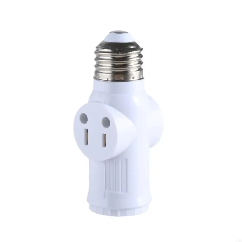 HX5C E26/E27 Bulb to 2 Prong/3 Prong Outlet Plug for Indoor Outdoor Use No Wiring