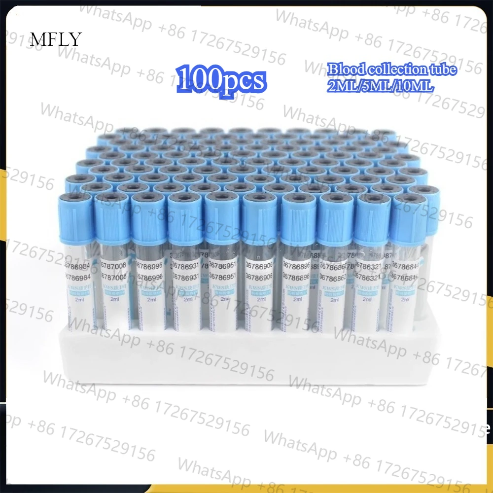 Disposable Sodium Citrate 1：9 Sterile Vacuum Blood Collection Tube 10ml/5ml/2ml Veterinary 100pcs plastic sampling Tube