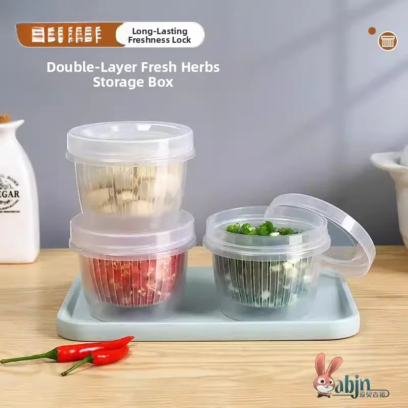 

Контейнер для хранения на кухне: круглая герметичная емкость для лука, чеснока, имбиря, фруктов и овощей в холодильнике