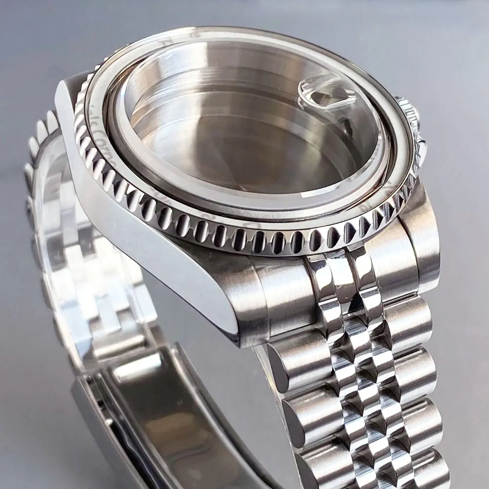 20ATM Dive Case 40mm Fit NH35 NH36 NH34 ETA 2824 PT5000 Watch Case Carbon Fibre Design Bezel Jubilee Strap Sapphire Slide Buckle